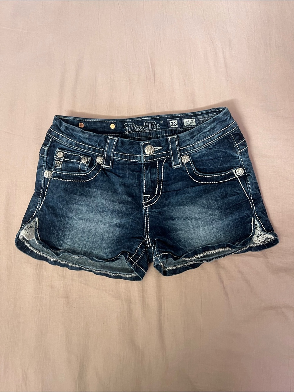 Miss Me Distressed Boho Denim Shorts for Women